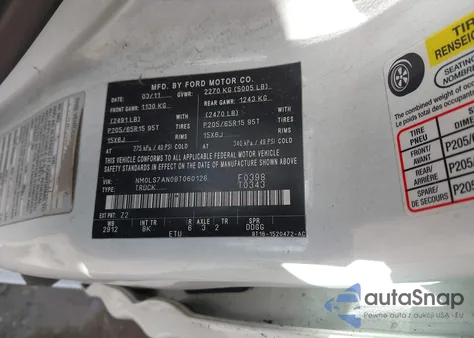 2011 Ford Transit Connect Xl from USA, damaged, VIN NM0LS7AN0BT060126